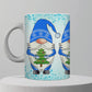 Blue Christmas Male Gnome Mug