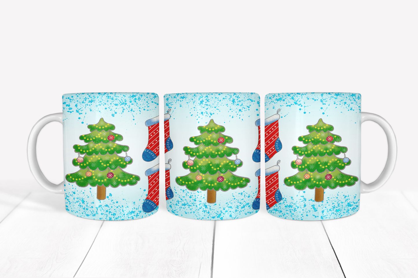 Christmas Trees and Stocking Mug