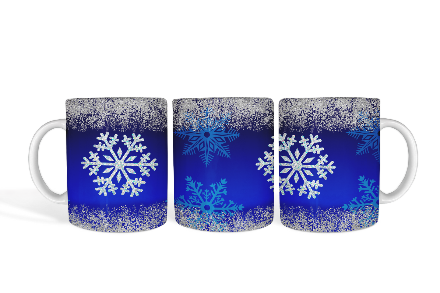 Dark Blue Winter Snowflake Mug