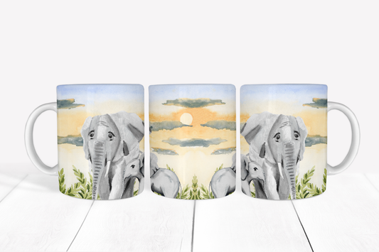 Mother Elephant and Baby Mug