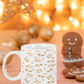 Gold Christmas Berries on White Mug