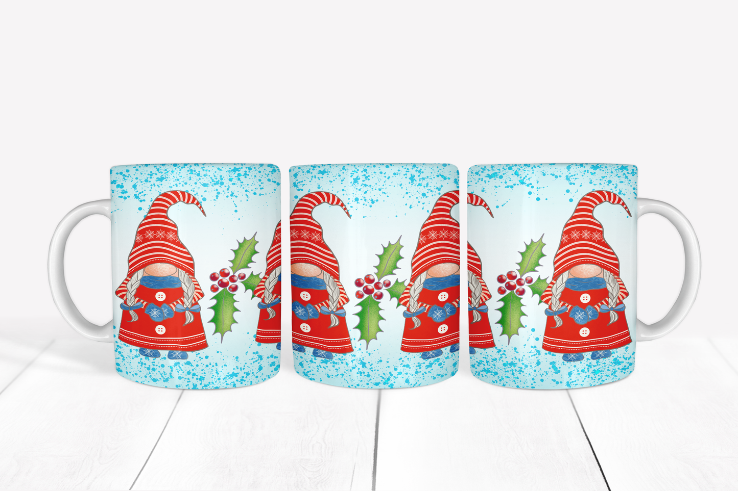 Red Christmas Female Gnome Mug