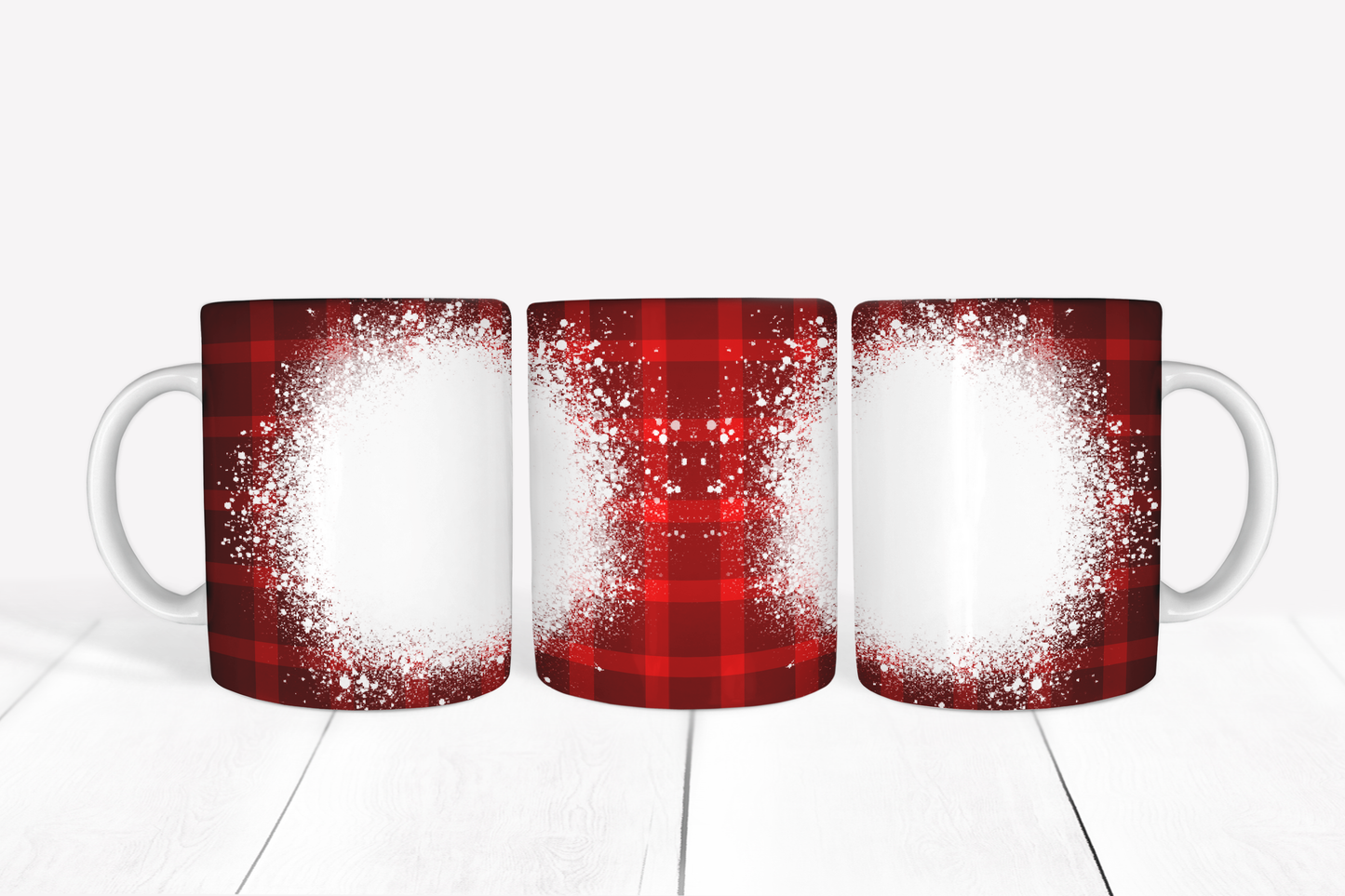 Red Plaid Christmas Photo Mug