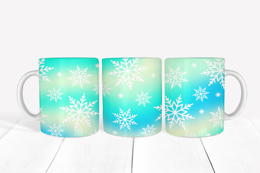 Snowflakes on Sky Blue Background